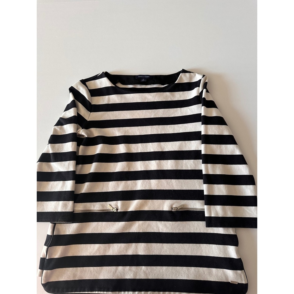 Tommy Hilfiger Striped 3/4 Sleeve Tunic Dress with Zipper Detail Size‎ S